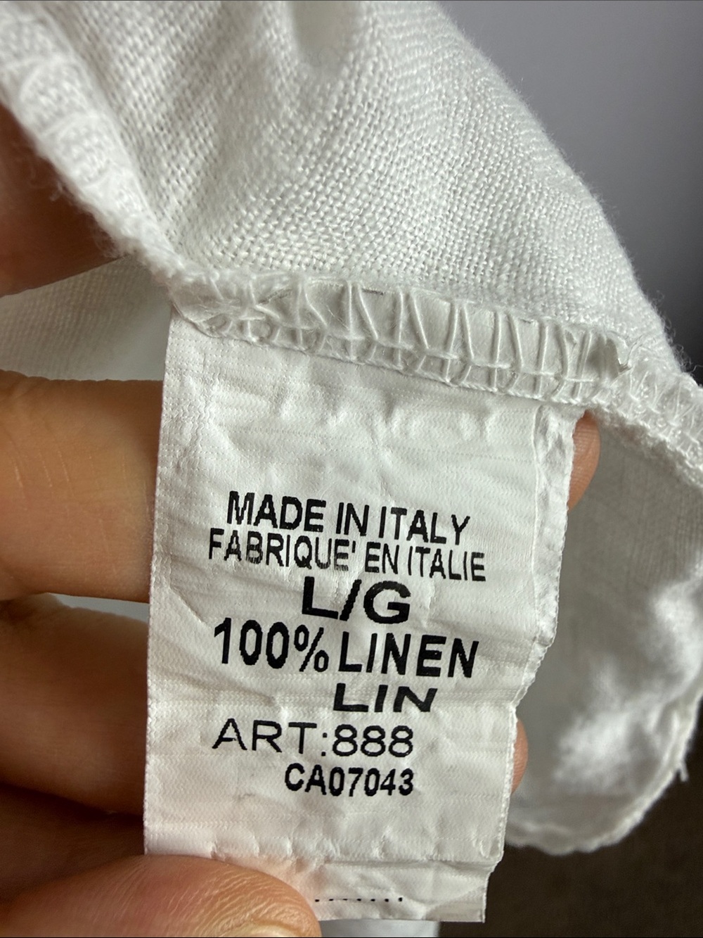 ROSEMARINE Made in Italy White Linen Tunic Henley Blouse Made in Italy Size L - Picture 12 of 13